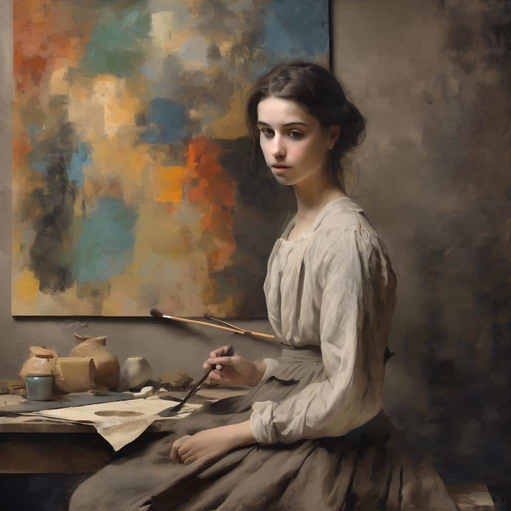 Μοντέρνα καλλιτεχνική δημιουργία και σκηνή ζωγραφικής, έμβλημα τέχνης και έκφρασης.